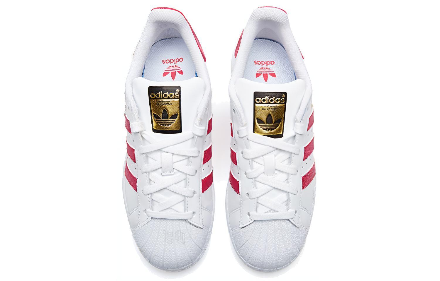 Кеды adidas originals SUPERSTAR (ярко-розовые) — 白/玫红 — фото 4