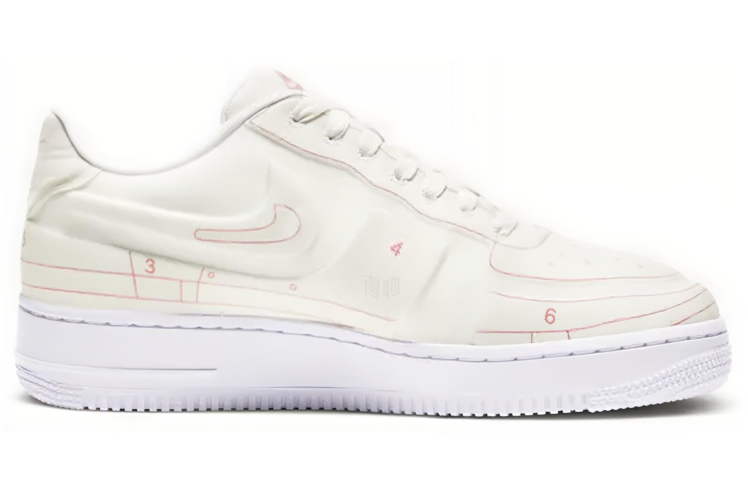 Женские кеды Nike Air Force 1 07 lx (бело-красный) — Белыйкрасный — фото 2