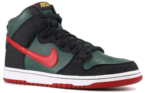 Мужские кроссовки Nike Dunk SB Premium SB RESN (красно-зеленые) — Красный / зелёный — фото 2
