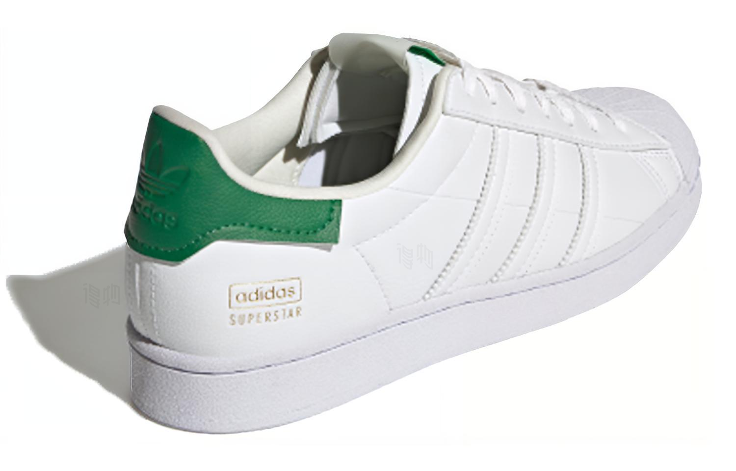 Кеды adidas SUPERSTAR (зелено-белые) — фото 4