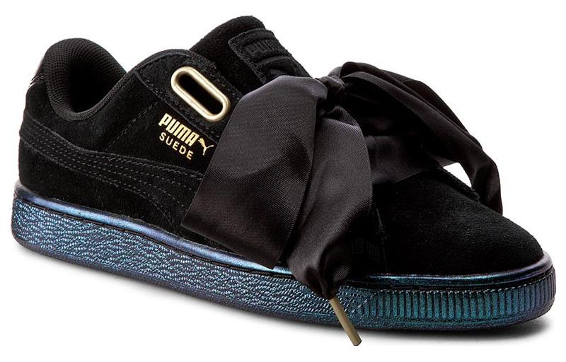 Кеды PUMA Suede Heart Satin (черные) — фото 3