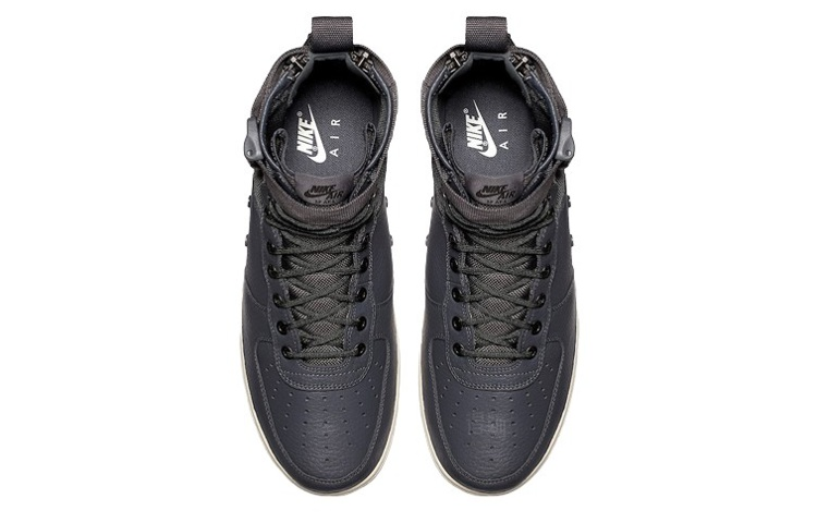 Мужские кроссовки Nike Air Force 1 Dark Grey (темно-серые) — 深灰色/深灰色/浅骨 — фото 4