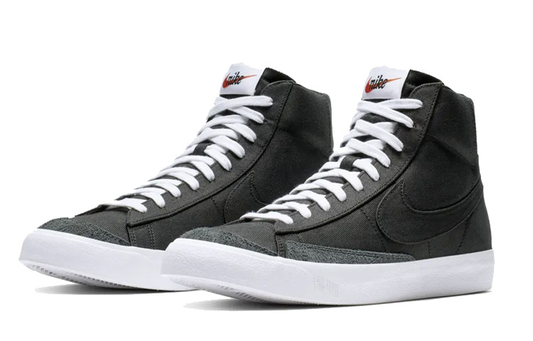 Кеды Nike Blazer 77 Vintage Black Canvas (черные) — Чёрный / белый — фото 3