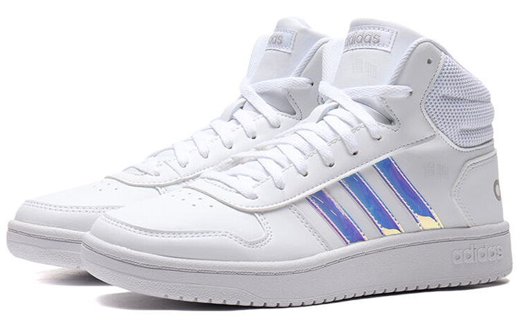 Женские кроссовки adidas neo Hoops 2.0 Mid (белые) — фото 3