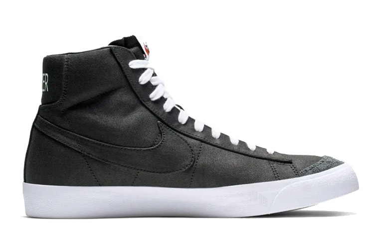 Кеды Nike Blazer 77 Vintage Black Canvas (черные) — Чёрный / белый — фото 2