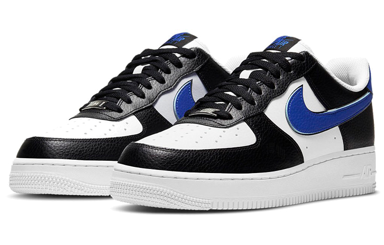 Мужские кроссовки Nike Air Force 1 (черно-сине-белые) — фото 3