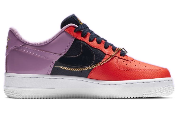 Женские кеды Nike Air Force 1 (красно-черно-пурпурные) — фото 2