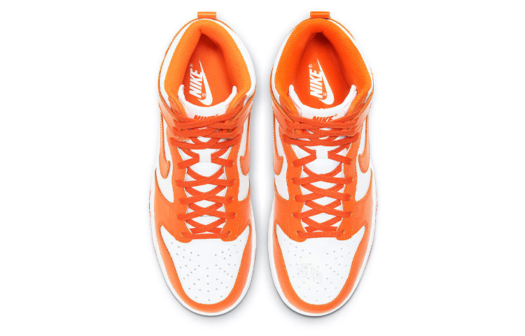 Женские кроссовки Nike Dunk High "Orange Blaze" 2021 (бело-оранжевые) — фото 4