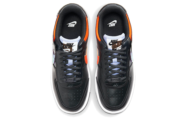 Женские кеды Nike Air Force 1 Shadow "Pixel" (черно-оранжевые) — фото 4