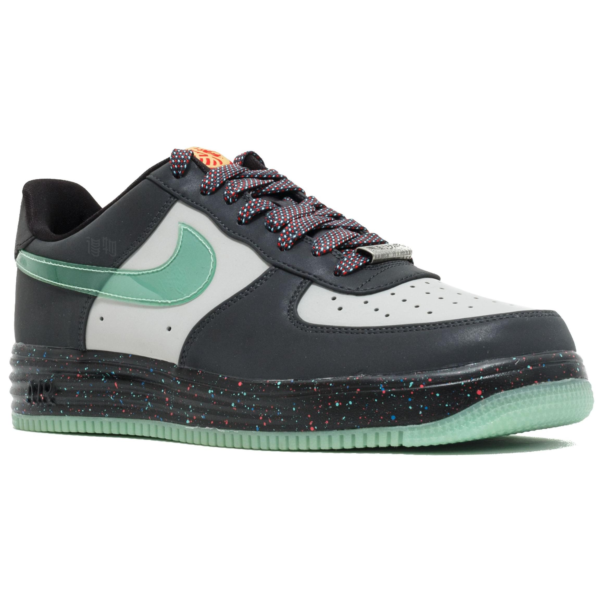 Мужские кроссовки Nike Lunar Force 1 Low Year of the Horse (серые) — 狼灰/绿雾/深灰/黑 — фото 3