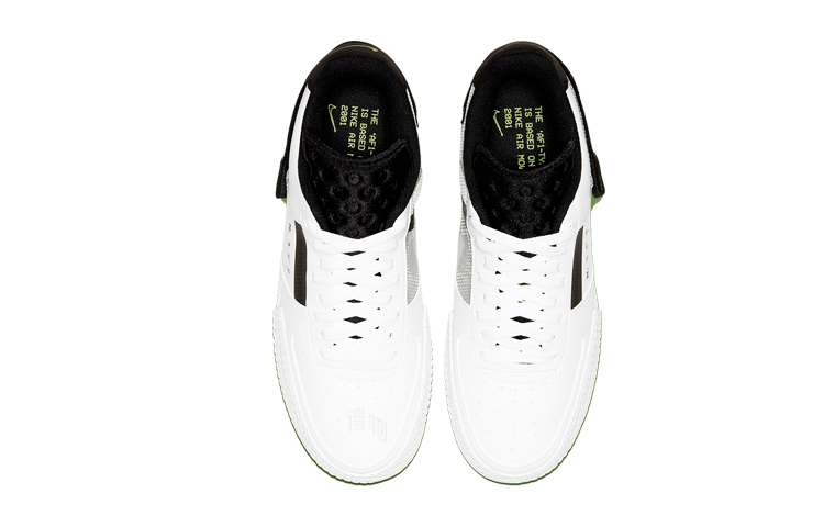 Кеды Nike Air Force 1 Drop Type N.354 (черно-белый) — Чёрный / белый / зелёный — фото 4