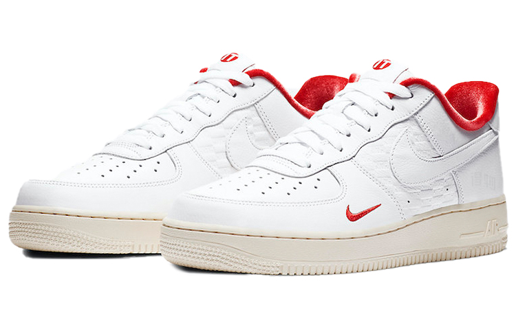 Кеды Nike x KITH Air Force 1 (бело-красные) — Белыйкрасный — фото 3