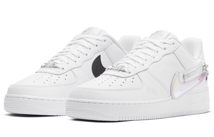 Кроссовки Nike Air Force 1 (белые) — Белый / чёрный — фото 3