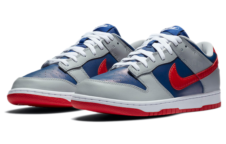 Унисекс кеды Nike Dunk SP Samba (серо-сине-красные) — Серыйсинийкрасный — фото 3