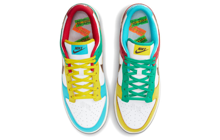 Мужские кроссовки Nike Dunk SE "Free.99" (бело-синие) — Белый / зелёный / синий / жёлтый / красный / коричневый — фото 4