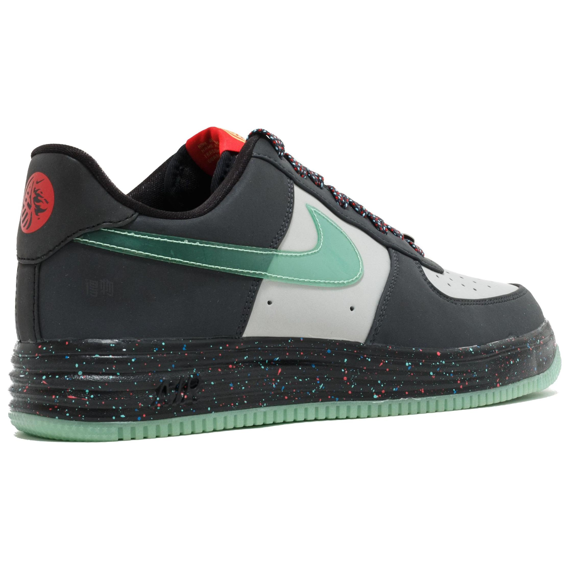 Мужские кроссовки Nike Lunar Force 1 Low Year of the Horse (серые) — 狼灰/绿雾/深灰/黑 — фото 4