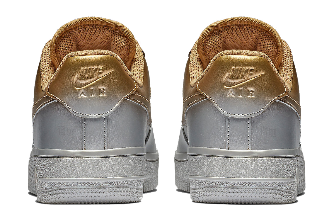 Женские кеды Nike Air Force 1 (золотисто-серебряные) — Золотойсеребристый — фото 5