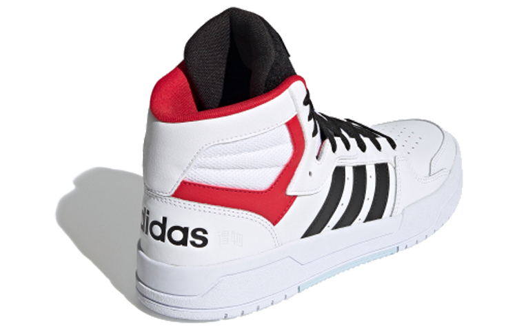 Мужские кеды adidas Entrap Mid (бело-черно-красные) — Белый / чёрный / красный — фото 4