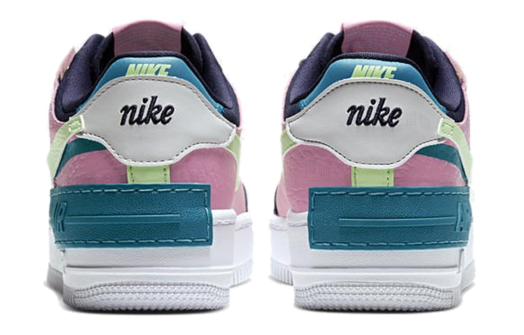 Женские кроссовки Nike Air Force 1 Shadow SE (черно-розово-зеленый) — Чёрныйрозовыйзелёный — фото 4