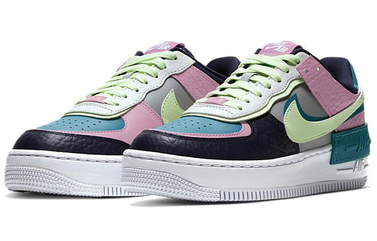 Женские кроссовки Nike Air Force 1 Shadow SE (черно-розово-зеленый) — Чёрныйрозовыйзелёный — фото 3