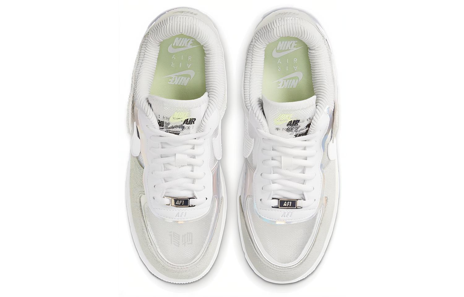 Женские кроссовки Nike Air Force 1 Shadow SE (бело-серые) — Белый / серый — фото 4