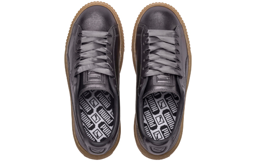 Женские кроссовки PUMA Platform Bask Luxe (серебристый) — фото 4