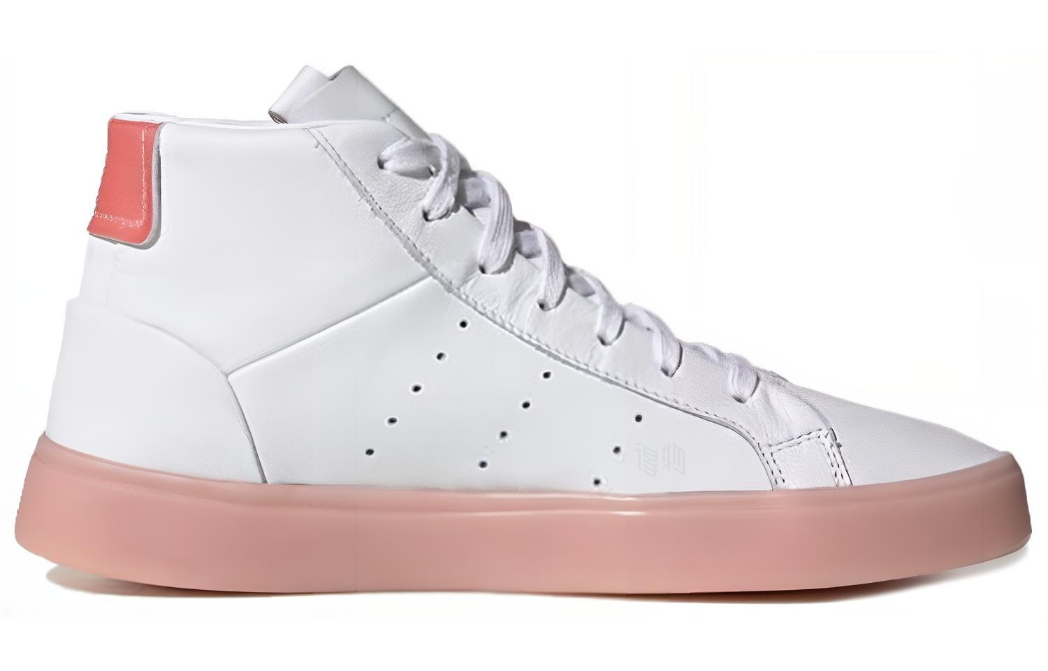Женские кеды adidas originals Sleek Mid (бело-розовые) — фото 2