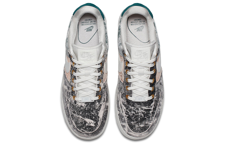 Женские кроссовки Nike Air Force 1 07 LXX (черно-розово-зеленые) — фото 4