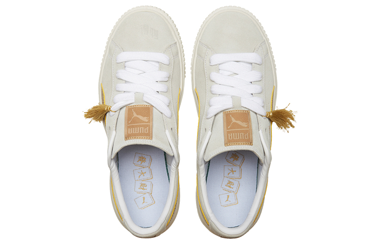 Женские кеды PUMA Suede Platform Year Of Ox (бело-золотые) — фото 4