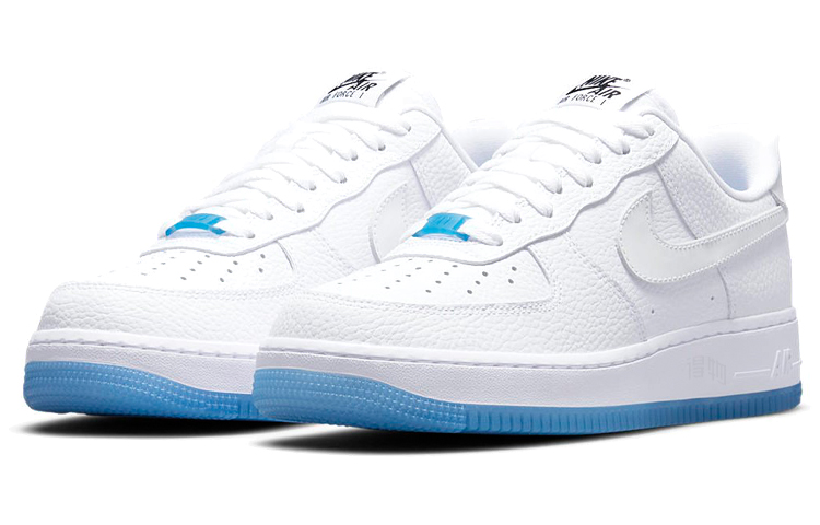 Женские кроссовки Nike Air Force 1 (бело-синие) — Белый / синий — фото 4