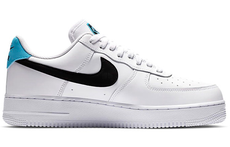 Мужские кроссовки Nike Air Force 1 07 (бело-сине-черные) — фото 2