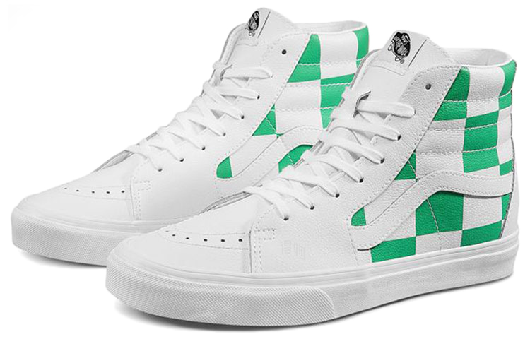 Кеды Vans SK8 (бело-зеленые) — Белый / зелёный — фото 2