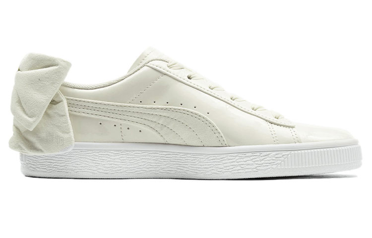 Женские кеды Puma Basket Suede Bow (бежевые) — фото 2