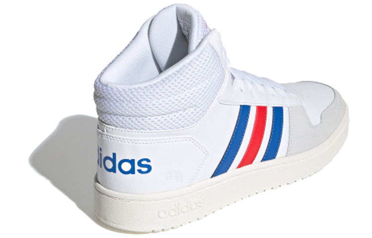 Мужские кроссовки adidas neo Hoops 2.0 MID (белый) — Белый / красный / белый — фото 4