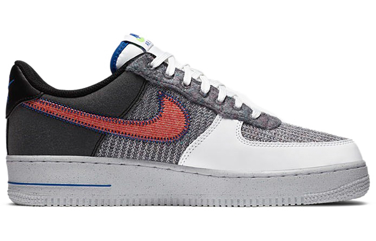 Мужские кеды Nike Air Force 1 07 (черно-бело-серые) — фото 2