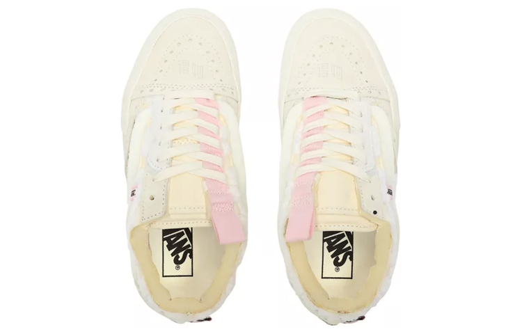 Женские кеды Vans Old Skool (бело-розовые) — фото 4