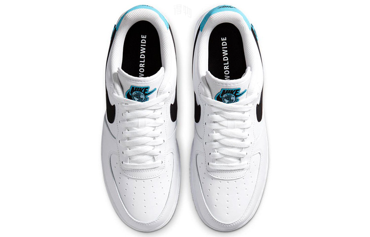 Мужские кроссовки Nike Air Force 1 07 (бело-сине-черные) — фото 4