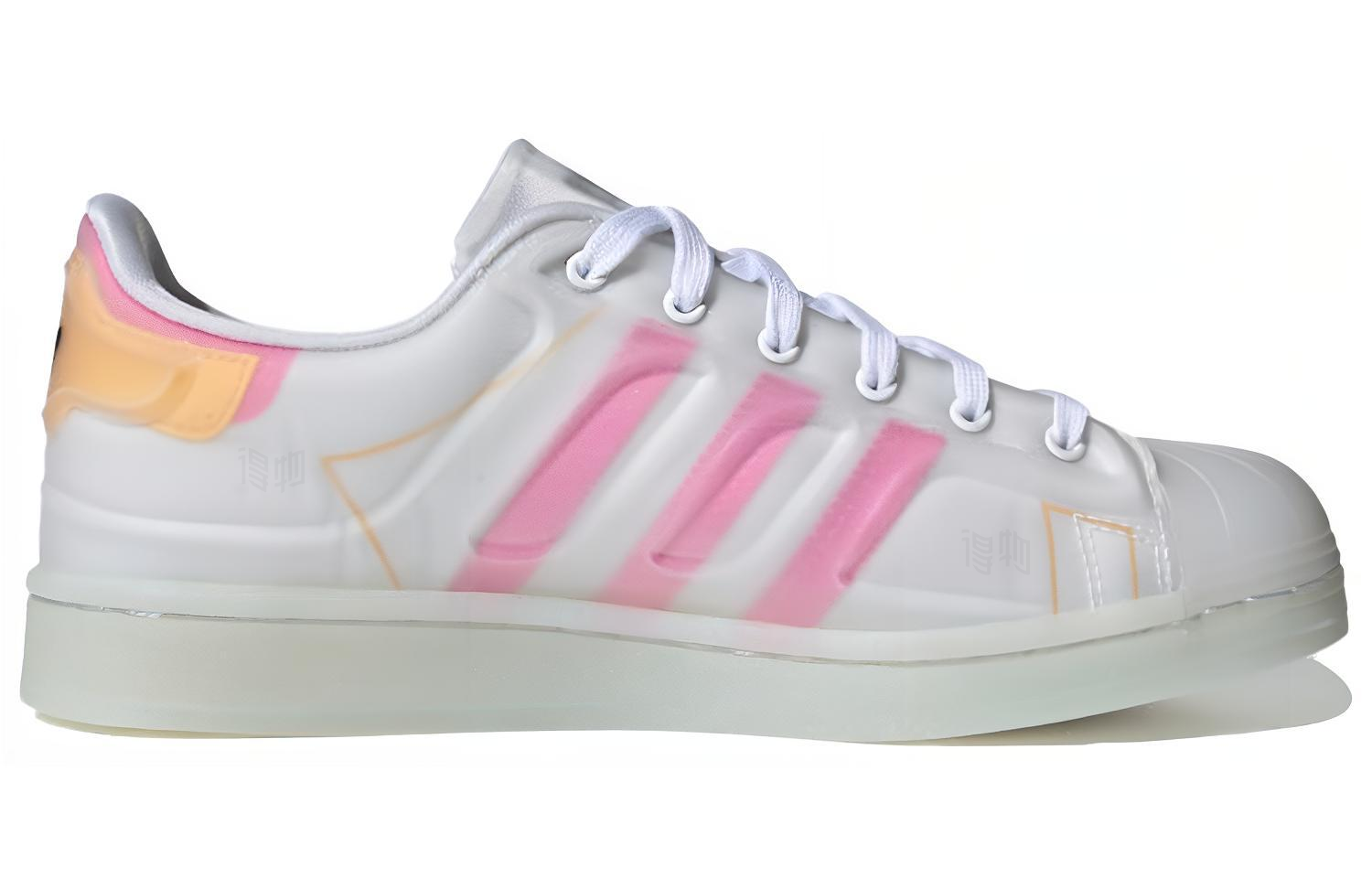 Женские кеды adidas originals Superstar (бело-оранжевые) — фото 2