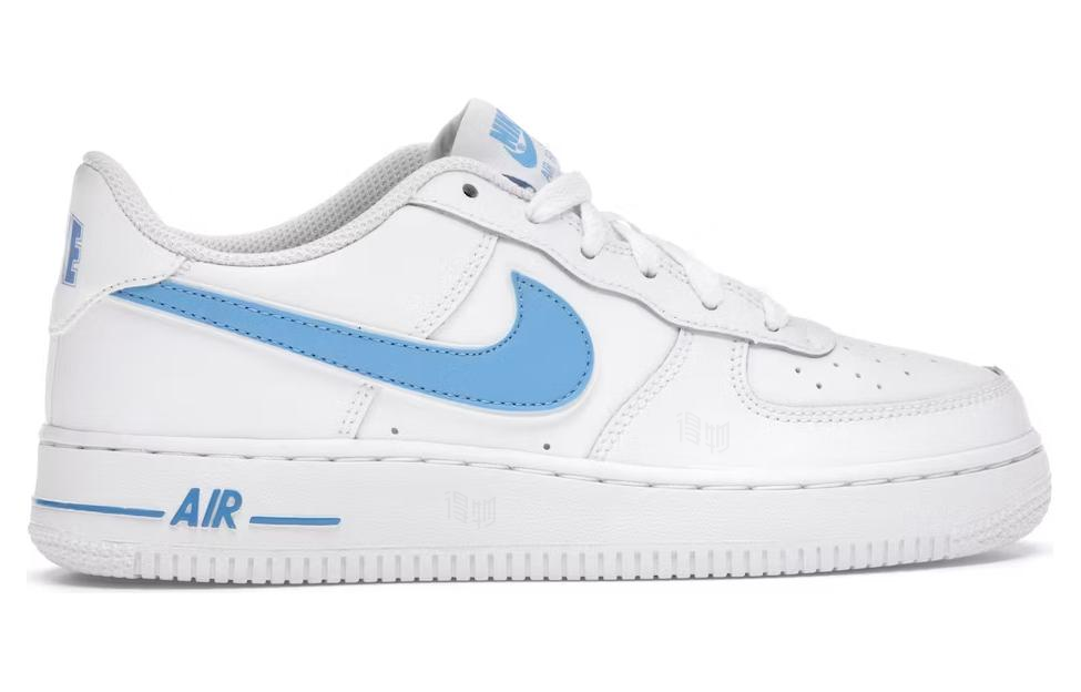Женские кроссовки Nike Air Force 1 (бело-синие) — Белый / синий — фото 2