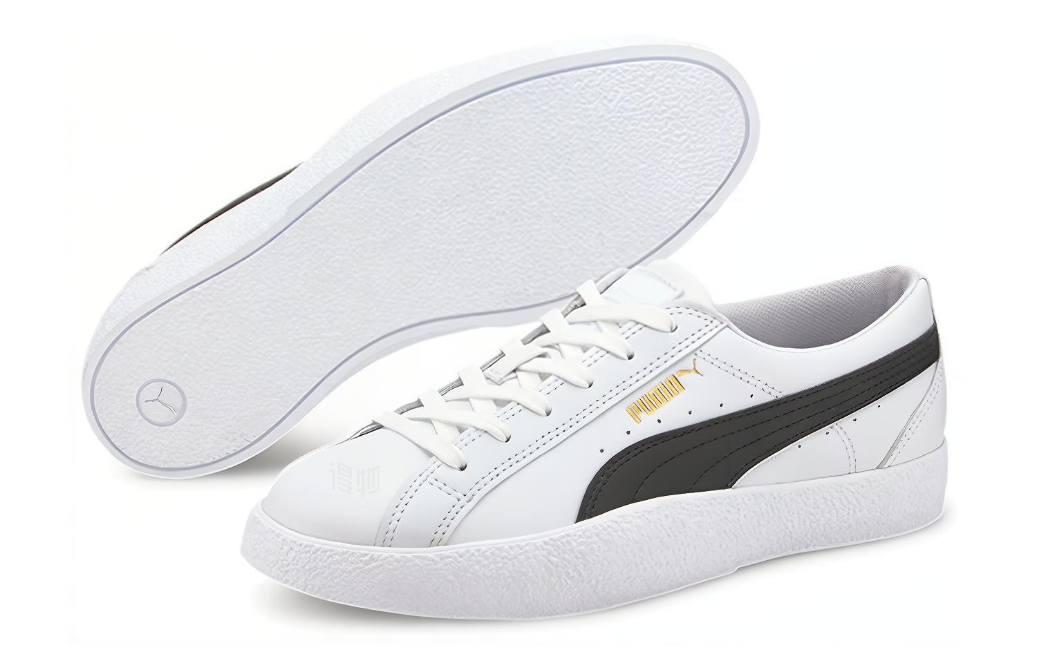 Женские кеды PUMA (черно-белые с золотым) — Чёрный / белый — фото 5