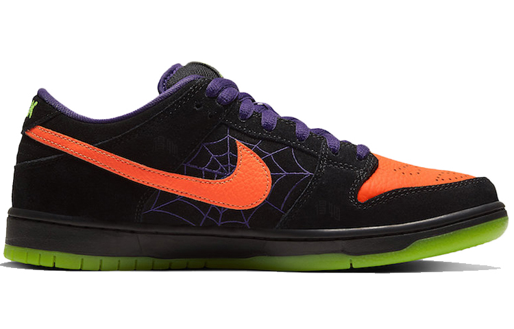 Кроссовки Nike Dunk SB “Night of Mischief” (черно-оранжевые) — Зелёный / чёрный / оранжевый — фото 2