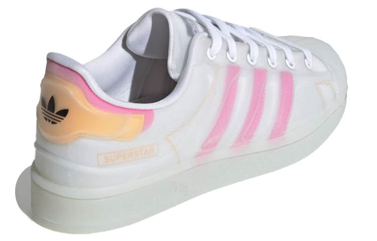 Женские кеды adidas originals Superstar (бело-оранжевые) — фото 4