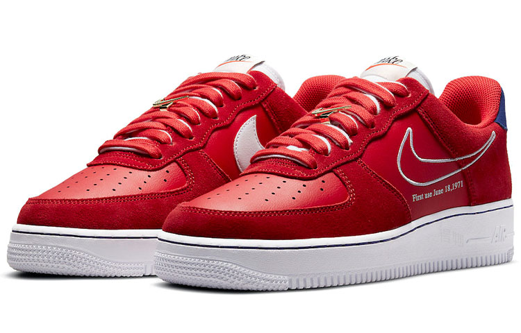 Мужские кеды Nike Air Force 1 "First Use" (красно-синие) — фото 3