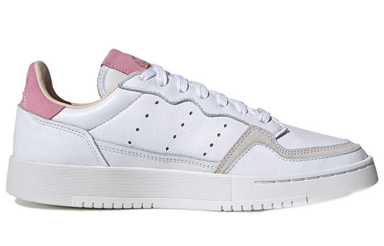 Женские кеды adidas originals Super Court (белые с розовым задником) — Розовыйбелый — фото 2