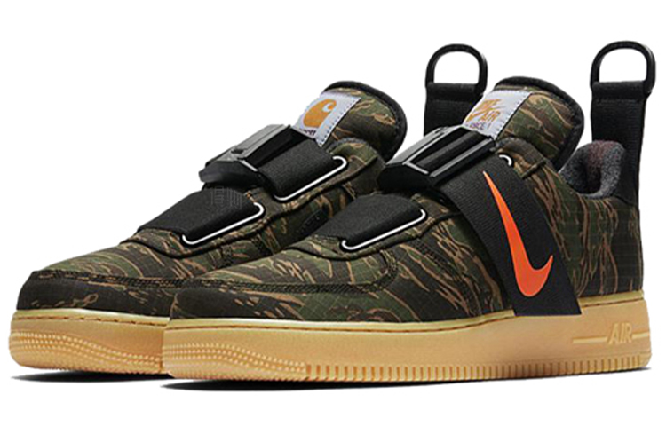 Унисекс кроссовки Carhartt WIP x Nike Air Force 1 utility prm wip (камуфляжный) — фото 3