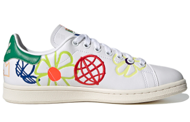 Женские кеды adidas originals STAN SMITH (бело-зелено-красные) — фото 2