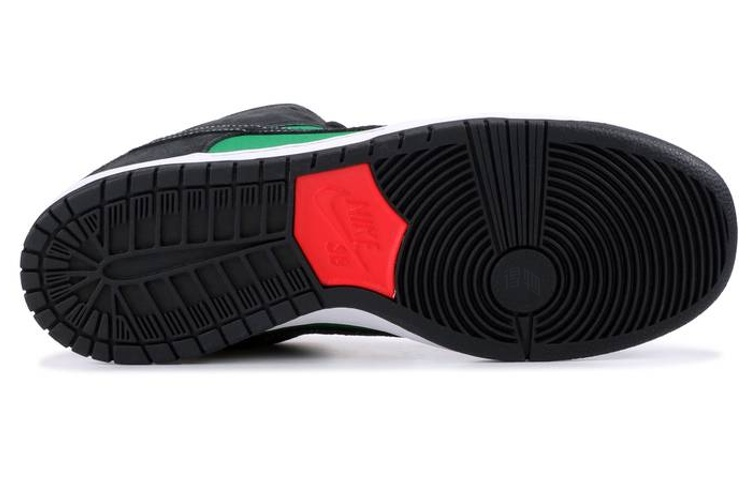 Мужские кроссовки Nike Dunk SB Pine Green Black (черно-зеленые) — 松绿/黑/原子红 — фото 4