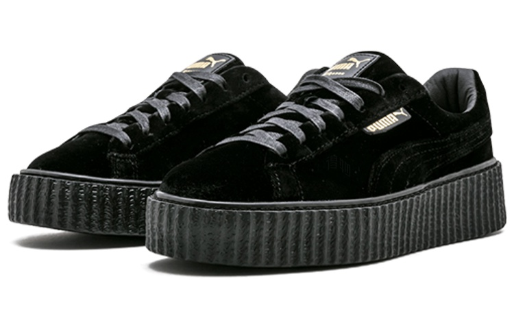 Женские кеды PUMA Rihanna Fenty Creeper Velvet (черные) — Чёрный — фото 2