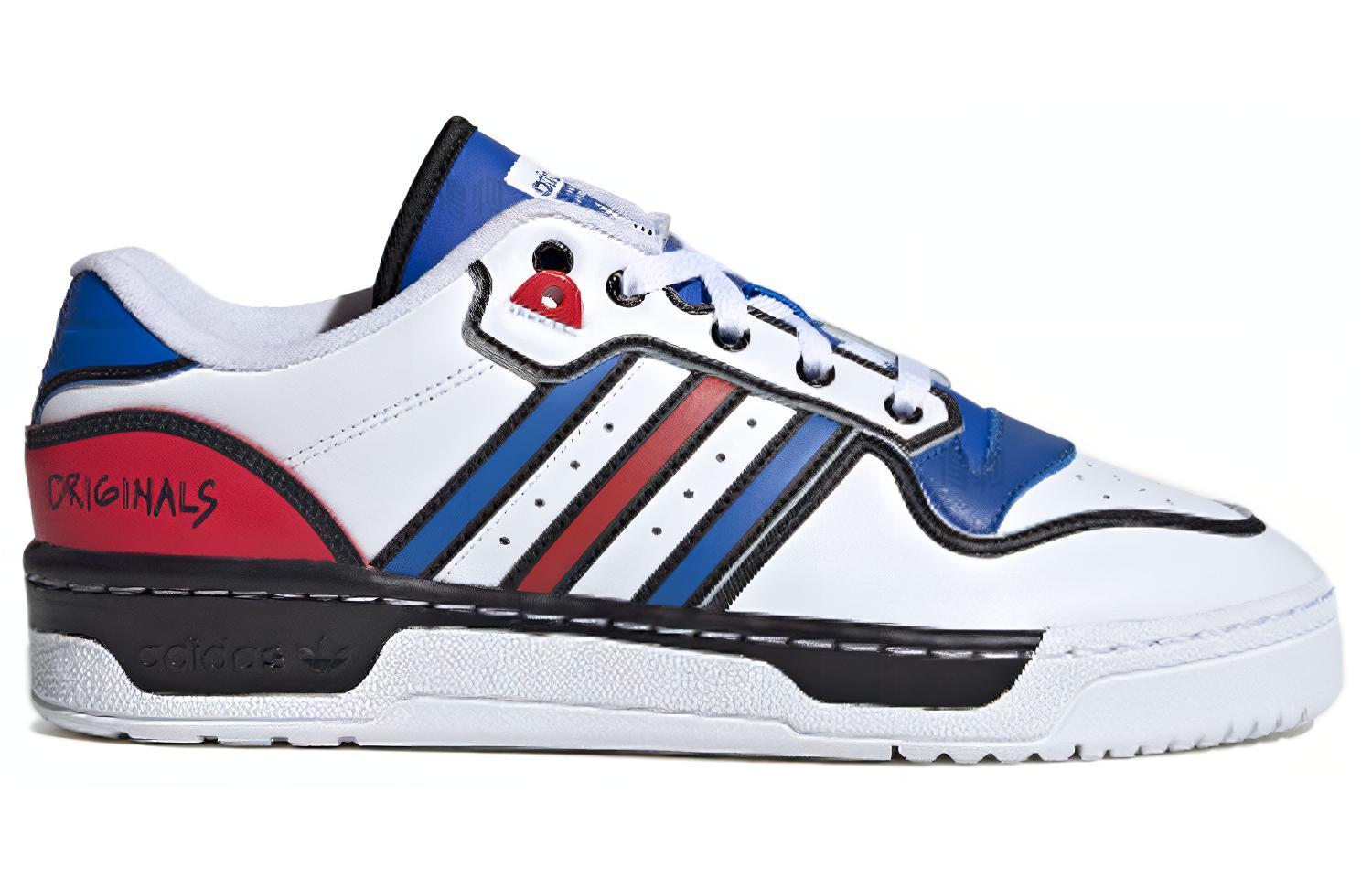 Кеды adidas originals Rivalry Low (бело-красно-синие) — фото 2