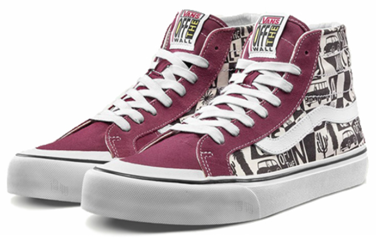 Высокие кеды Vans SK8 (красно-белые) — Красный / белый — фото 3